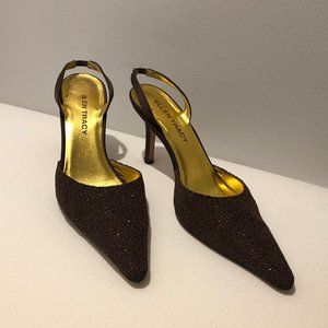 Ellen Tracy Pointed Beaded Toe Heels